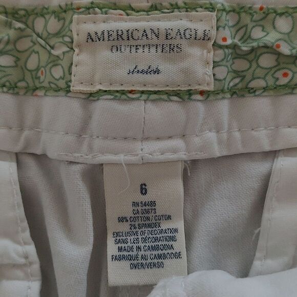 American Eagle Outfitters Stretch white short shorts Sz 6 - Picture 5 of 5
